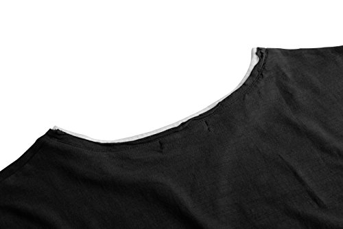 Derminpro Men\'s Short Sleeve Casual Contrast T-Shirt Black XX-Large