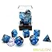 Bescon Two-Tone Glow-in-The-Dark Polyhedral Dice Set Blue Dawn, Luminous RPG Dice Set d4 d6 d8 d10 d12 d20 d% Brick Box Pack