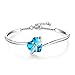GEORGE · SMITH Heart Bracelet for Women-with Blue Crystals, Adjustable Silver Love Bracelets Charm Bracelet Birthday Jewelry Gifts for Girl Wife with Jewelry Box
