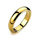 Bling Jewelry Gold Plated Comfort Fit High Polish Tungsten Band Ring 6mm