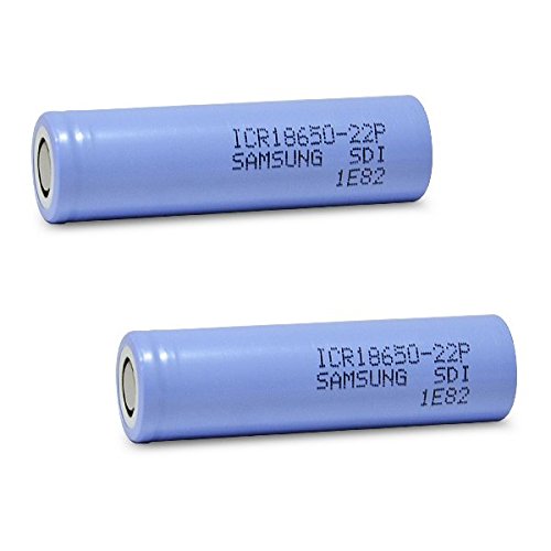 2 Samsung ICR18650-22P 18650 2200mAh 3.7v Rechargeable Flat Top Batteries