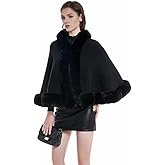 YJKIS Women Faux Fur Shawl Wrap Bridal Fur Scarf Stole Evening Dresses Collar Cloak Cape
