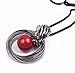 Nataliya Crystal Red Bead Circle Pendant Statement Necklace