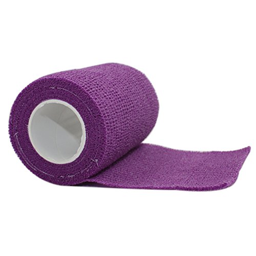 COMOmed Self Adherent Cohesive Bandage Latex FDA Approved 3"x5 Yards First Aid Ace Bandages Stretch Sport Athletic Wrap Vet Tape for Wrist Ankle Sprain and Swelling,Purple(6 rolls)
