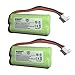 HQRP 2 pack Phone Battery compatible with VTech 89-1326-00-00 / 89-1300-00-00 / 8913260000 / 89-1300-01-00 Replacement + Coaster