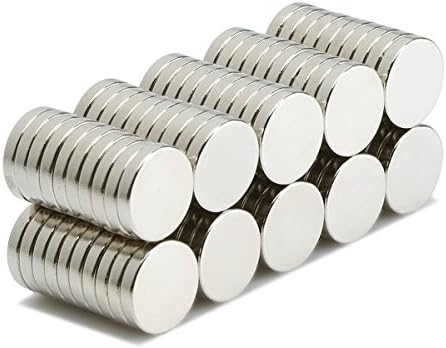 Whectin 100PCS Fridge Magnets 10mm x 2mm Brushed Nickel Magnets Refrigerator Crafting DIY Round Disc Magnets