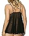 IWISHME Women Plus Size Sequin Sexy Babydoll Lingeries (4XL=US Size 3XL, Black)