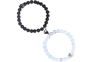 UEUC King&Queen Crown Distance Couple Bracelets His and Her Friendship 8mm Beads Bracelet