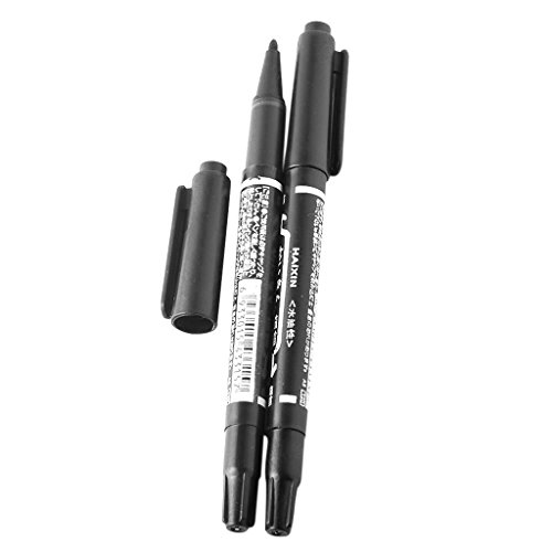 10Pack Tattoo Marking Pens, Double Ended Fine and Thick Tip Skin Marker Pen Scribe Piercing Positioning for Tattooing Supply Tool Body Art Black