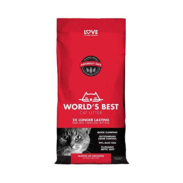 Worlds-Best-Cat-Litter-28lb-127kg-Multiple-Cat-Unscented Worlds Best Cat Litter 28lb ,Multiple Cat Unscented, 12.7 kg (Pack of 1)