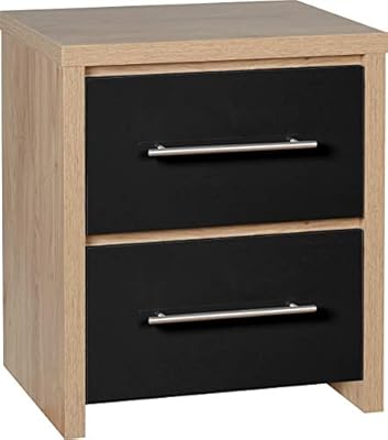 Seconique Seville 2 Drawer Bedside Black Amazon Co Uk Kitchen