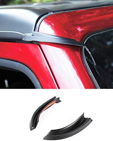 Jeep Rain Gutter Extensions Upgraded Version Rain Gutter Extensions For Jeep Wrangler JL JT 4XE 2018 2019 2020 2021 2022 2023 2024 Roof Hard-Top ABS Rain Groove Diverter Exterior Accessories Black Fix Soft Top
