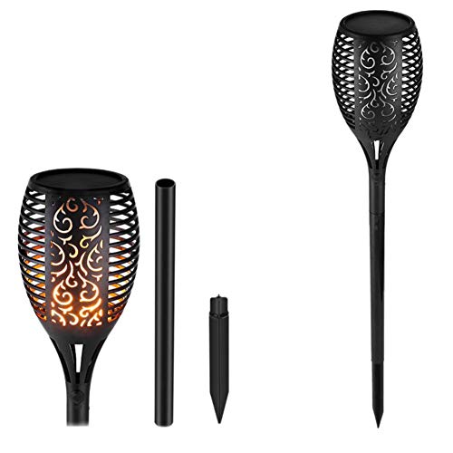 image for ChYoung 4 Pack Solar Lights, Waterproof Flickering Flames Torches Ligh