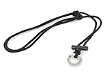 Victus Outdoors Paracord Spark Necklace, Adjustable 20 to 45 Inches with Double Barrel Knots, Long Ferrocerium Rod Fire Starter, Stainless Steel Laser Engraved Striker, Black