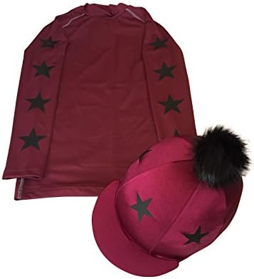 SXC Eco Cross Country Colour XC Stars Maroon/Burgundy Eventing Equestrian Hat Silk Cover Custom (Adults XS approx 6-8)