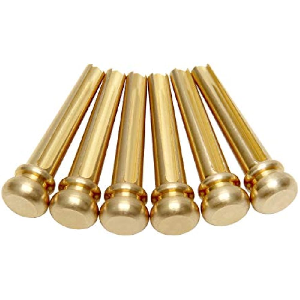 Guitar Bridge Pins 6pcs Brass Replacement Parts For Acoustic Musical