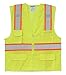 SHORFUNE High Visibility Mesh Safety Vest with 10 Pockets, Mic Tabs, Zipper and Reflective Strips, Reflective Construction Vest for Men and Women, ANSI/ISEA Standards, Yellow, XXL