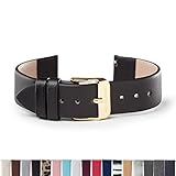 WRISTOLOGY Gold 18mm Womens Easy Interchangeable Watch Band (Black)
