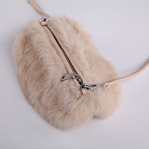 URSFUR Women Warm Hand Muff Genuine Rabbit Fur Bag Purse Winter Hand Warmer