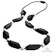 Goobie Baby Naomi Silicone Teething Necklace for Mom to Wear, Safe BPA Free Beads to Chew - Black/Marble