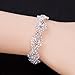 Miraculous Garden] Silver Plated Crystal Rhinestone Link Bracelet for Women Bridal Wedding Party Bridesmaid Prom Bracelet Jewelry