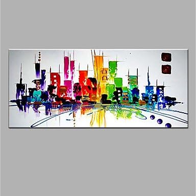 CHSUKHO Hand-Painted Abstract Horizontal, Modern Canvas Oil Painting Home Decoration One Panel , 64" x 32"
