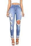 Vibrant Women's Juniors Ripped New High Rise Skinny Jeans