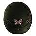 VCAN V531 Cruiser Intricate Butterfly Flat Black Small Half Helmet