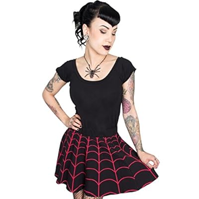 Kreepsville 666 Web Red and Black Skater Skirt