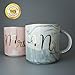 Vilight Unique Wedding and Engagement Gifts for The Couple - Mr and Mrs Mugs Bridal Shower and Housewarming Gifts for Newlywed - Marble Coffee Cups Set