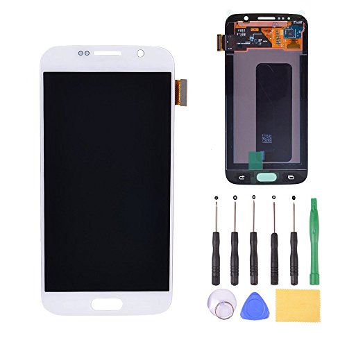 LCD Display Touch Screen Digitizer Assembly Replacement with Tools for Samsung Galaxy S6 G920 G920A G920i G9200(White)