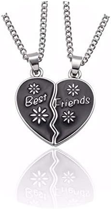 2 PCS Best Friends Necklace Jewelry Yin Yang Tai Chi Pendant Necklaces Black White Couples Paired Necklac