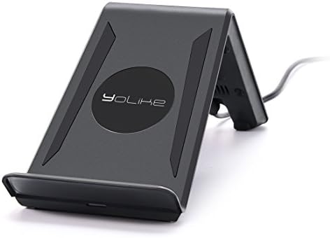 YOLIKE Fast Wireless Charger,10W Qi Wireless Charger Stand for Samsung S7edge/S7/Note5/S6 edge+,Regular for Other Qi Phones,Not Support Samsung S8/S8+(Adapter Not Included)