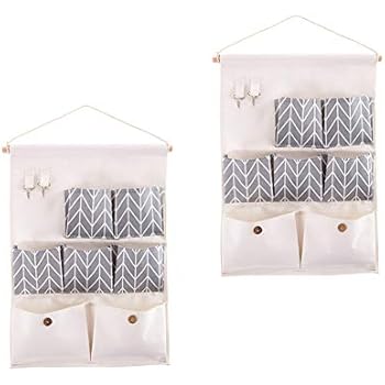 Flytianmy Over The Door Organizer Wall Door Closet Hanging Storage Bag Case 7 Pockets with 2 Hooks Home Organizer Blue