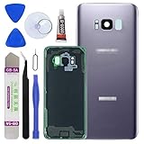 LUVSS New Back Glass Replacement for [Samsung Galaxy S8] G950 (All Carriers) Rear Cover Glass Panel Battery Door Housing [NOT for S8 PLUS] (Grey)