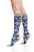 VIM & VIGR Women's 15-20 mmHg Compression Socks: Queen's Floral - Blue & Charcoal (Cotton) (Small)