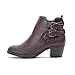 Alexis Leroy Winter Fashion Womens' Fashion Double Buckle Classic Solid Heeled Jodhpur Short Boots