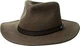 Dorfman Pacific Scala Men's Crushable Wool Outback Hat Khaki - Large