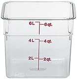 Cambro 6SFSCW135 Camsquare Food Container, 6-Quart, Polycarbonate, Clear, NSF