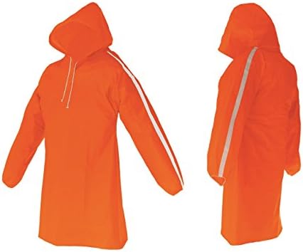 Waterproof Rain Gear by AllWeatherWare - Lightweight Hooded Rain Coat - Mens or Womens Breathable Poncho for Outdoors and Sporting Events | Orange, XXL
