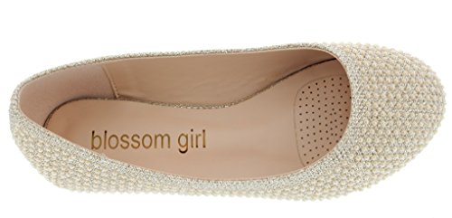 De Blossom Girl Girls Sparkle With Pearl Embellishments Round Toe