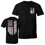 Thin Red Line Firefighter USA Flag Men's T Shirt