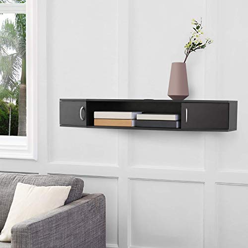 FITUEYES Floating TV Stand Wall Mounted TV Shelf with Door Wood Media Console Entertainment Center Under TV Floating… - Image 3
