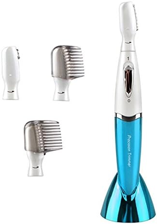 YANWIN Electric Lady Shaver Eyebrow Armpit Hair Remover Washable Facial Bikini Line Trimmer Replaceable Head Wet/Dry Use Battery Operated(Blue)