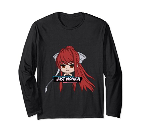 Unisex Just Monika or Monica Meme Doki Doki tshirt literature club Large  Black