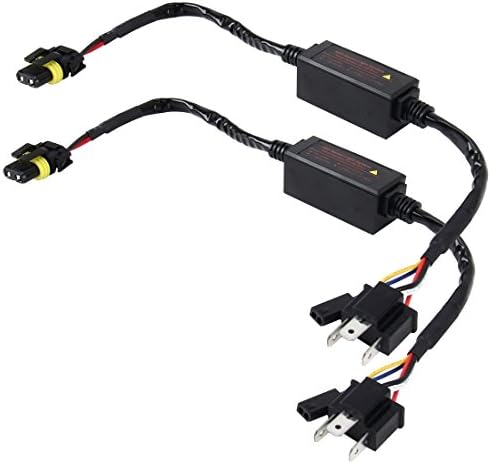 Wkae DC 12V-24V Universal H4 Bulb Harness Wiring Relay Harness Relay Wiring HID Relay Wiring Harness HID H4 Xenon Light System Relay Harness for Hi/Low 2 PCS