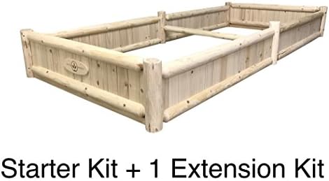 Raised Bed Wood Gardening Box - Extension Kit Only (3.5 x 8 Feet combined with Starter Kit)