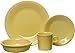 Fiesta® 4-Piece Classic Rim Place Setting – Durable Ceramic, Lead-Free, Dishwasher/Microwave/Oven Safe – Made in USA Dinnerware - Sunflower
