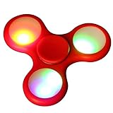 Hot Sale! AMA(TM) LED Light Fidget Hands Spinner Fingertip Bearing Toy EDC Focus ADHD Autism Decompression Gyro (Red)
