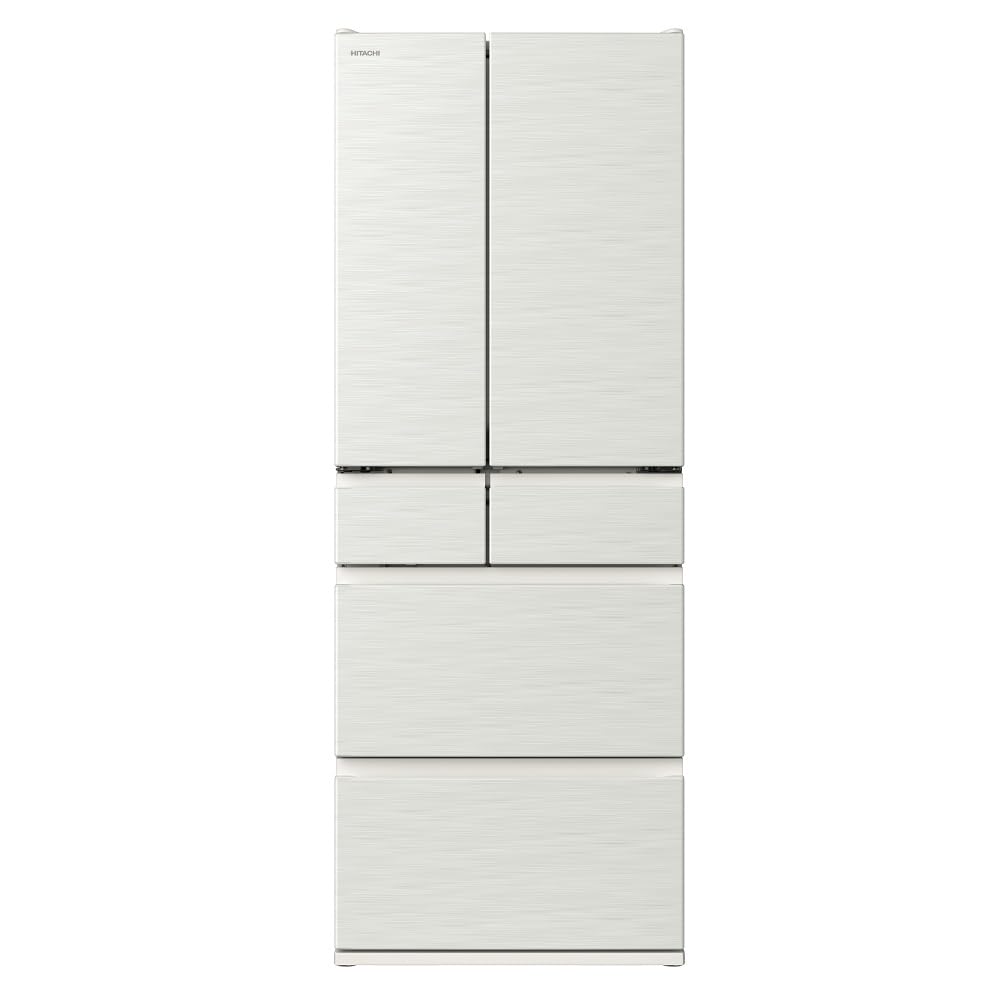 日立 冷蔵庫 570L R-VW57V W ピュアホワイト フレンチドア 幅68.5cm 日本製 大容量冷凍155L 鮮度長持ち 冷蔵室全段チルド まんなか野菜室 サッと出し入れ商品画像